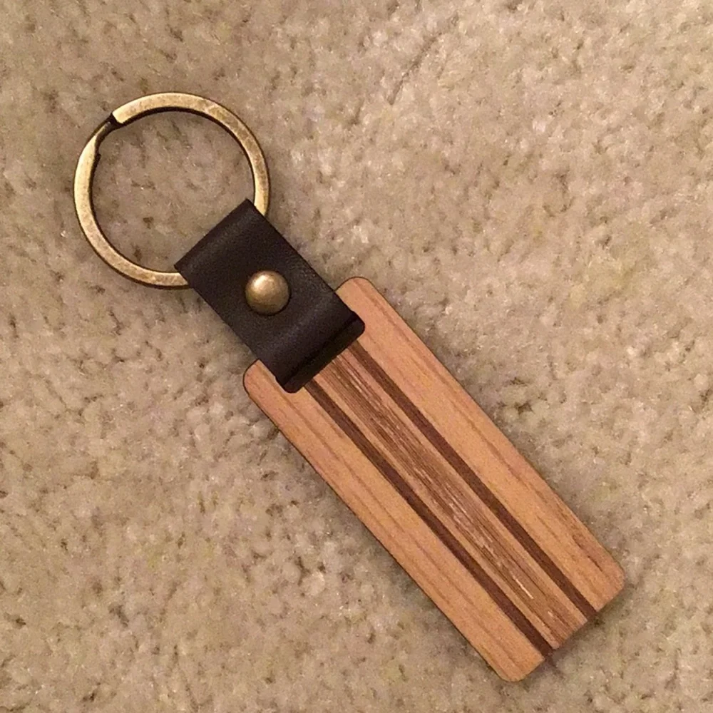 Wooden Bar Key Ring, NWOT, 1” x 4 1/4”